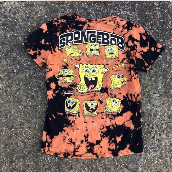 SpongeBob SquarePants Tie-Dye T-Shirt - Orange & Black - Picture 2 of 4